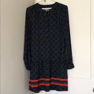 Loft Geometric flounce dress